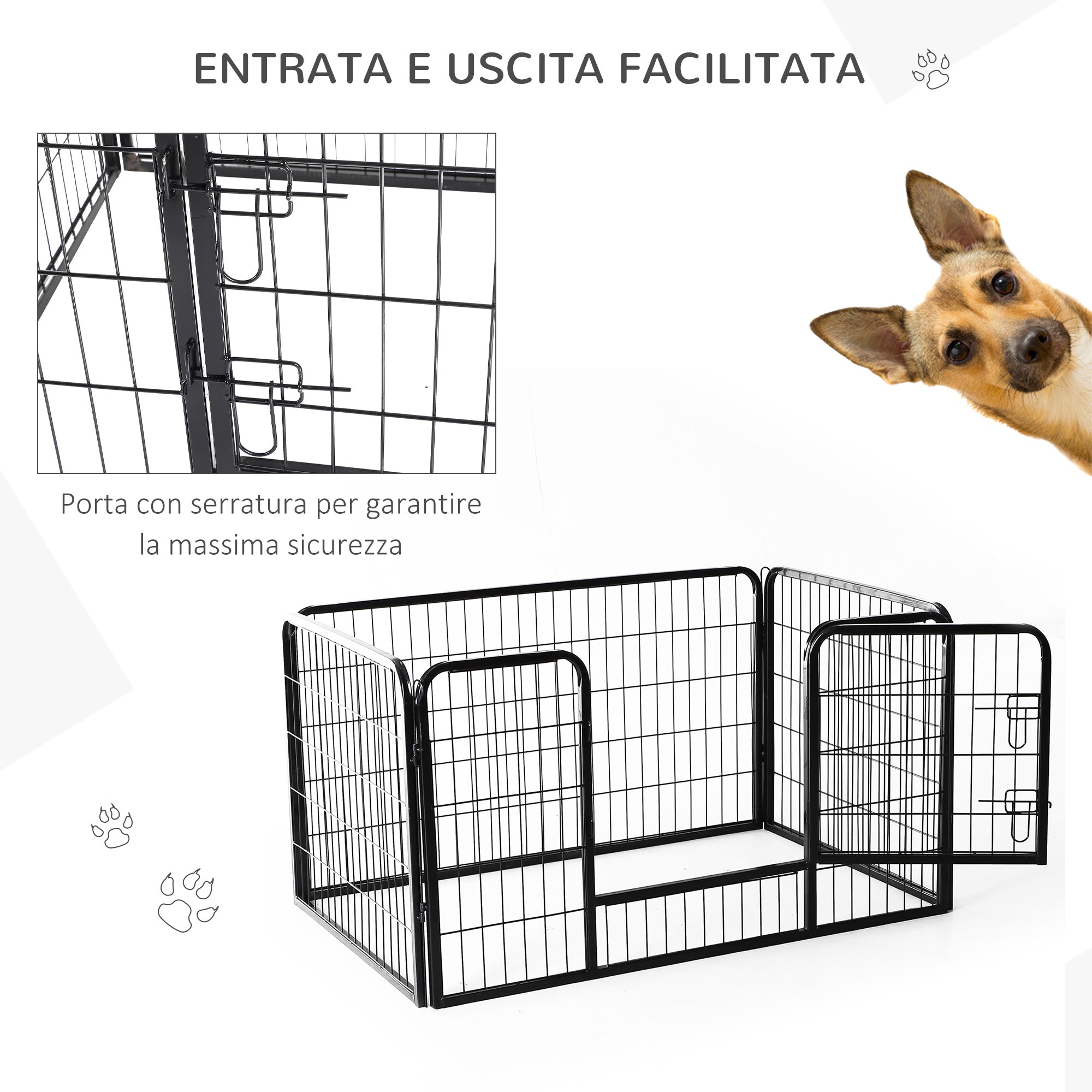 EASYCOMFORT Puppy fence, Animal fence, 125x80x70