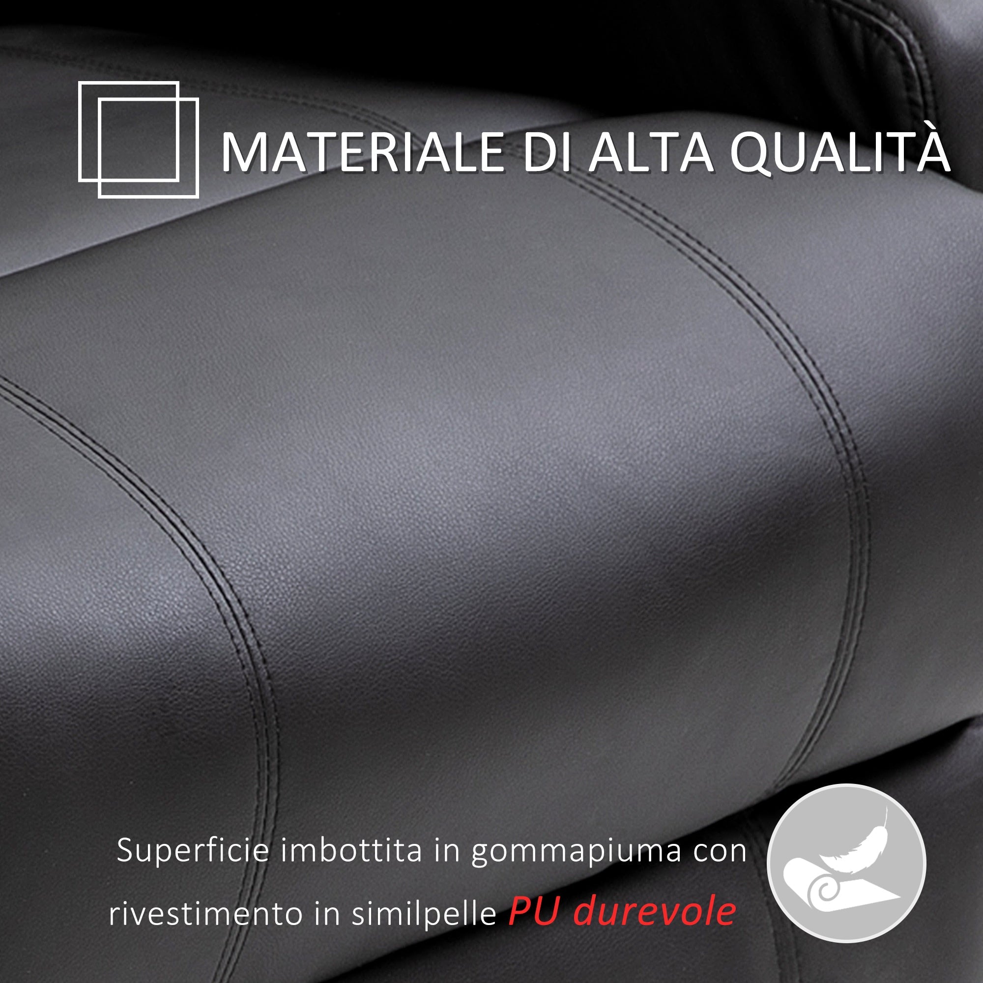 Easycomfort Poltrona Relax Massaggiante with 8 Punti, 5 Modalità e 2 Intensità, Reclinabile with Poggiapiedi e Girevole, 84x92x109cm, black