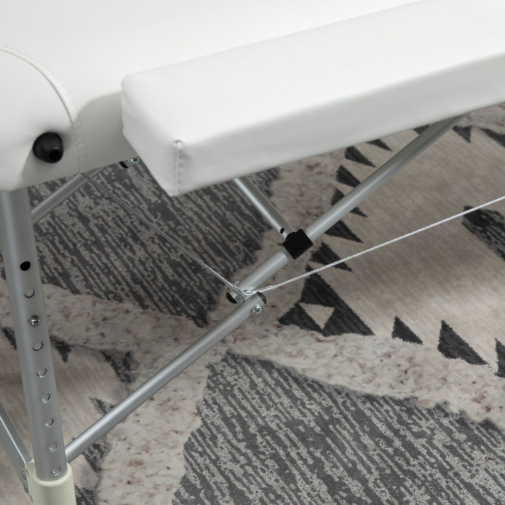 EasyComfort opvouwbare massagetafel aluminium wit 215x60x61-84 cm