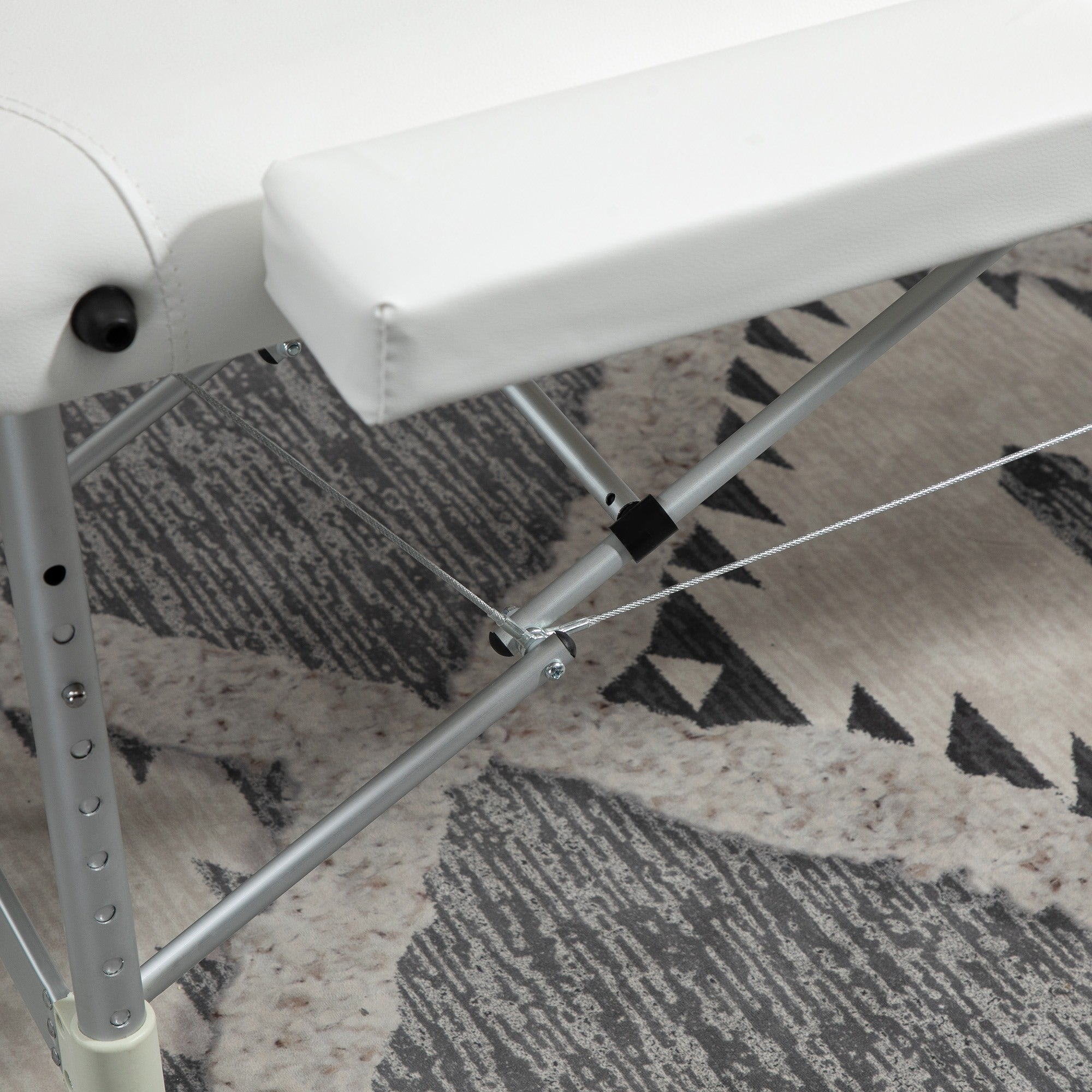 Easycomfort Lettino Massaggi Portatile Pieghevole e Professionale in Alluminio bianco 215x60x61-84cm