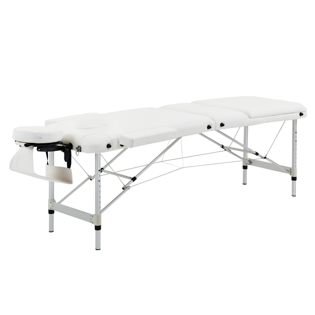 EasyComfort opvouwbare massagetafel aluminium wit