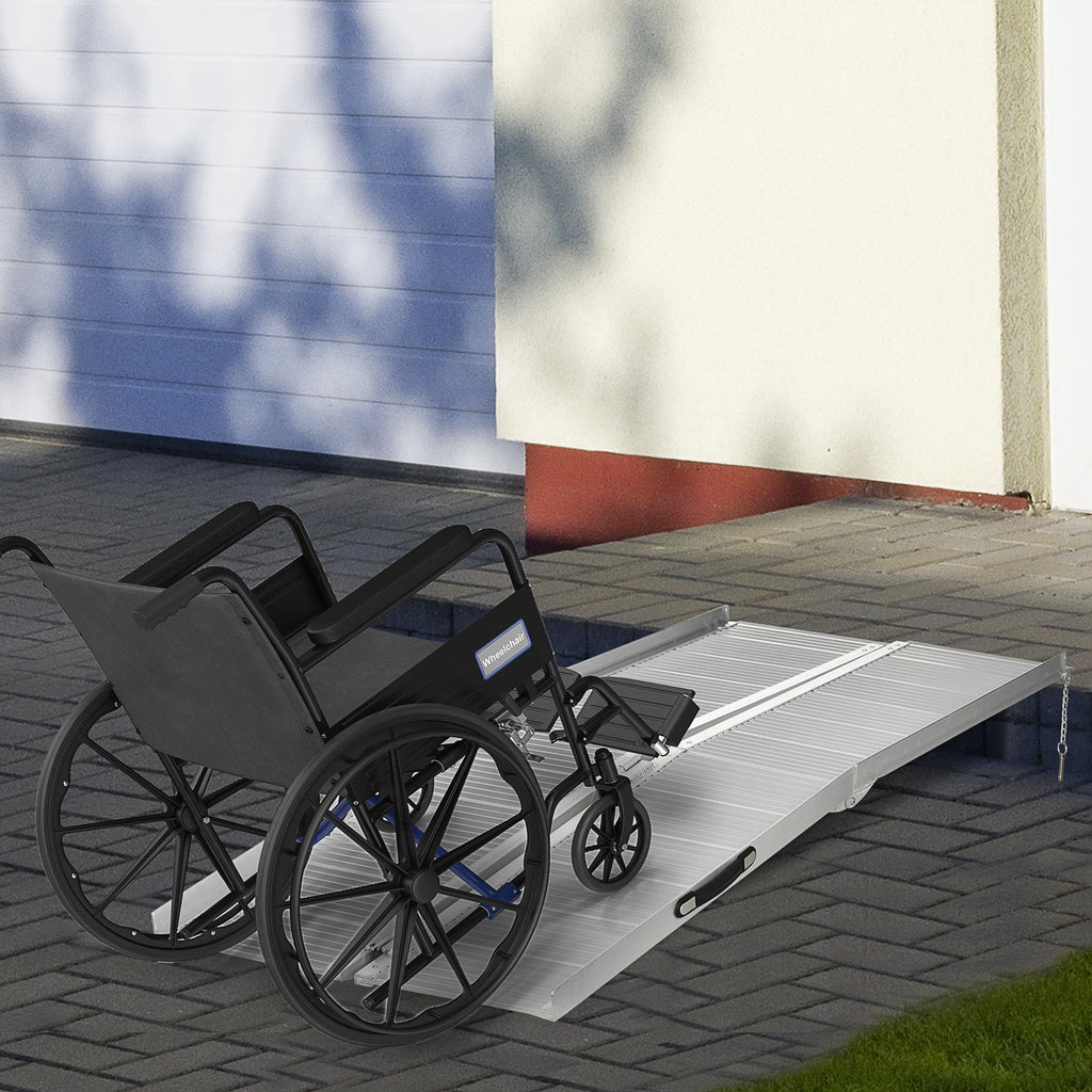 Easycomfort Rampa per Sedia a Rotelle in Lega di Alluminio Antiscivolo Capacità 272kg, 183x72x5cm