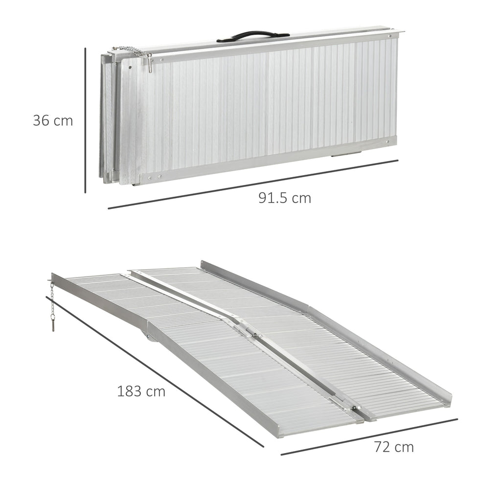 Easycomfort Rampa per Sedia a Rotelle in Lega di Alluminio Antiscivolo Capacità 272kg, 183x72x5cm