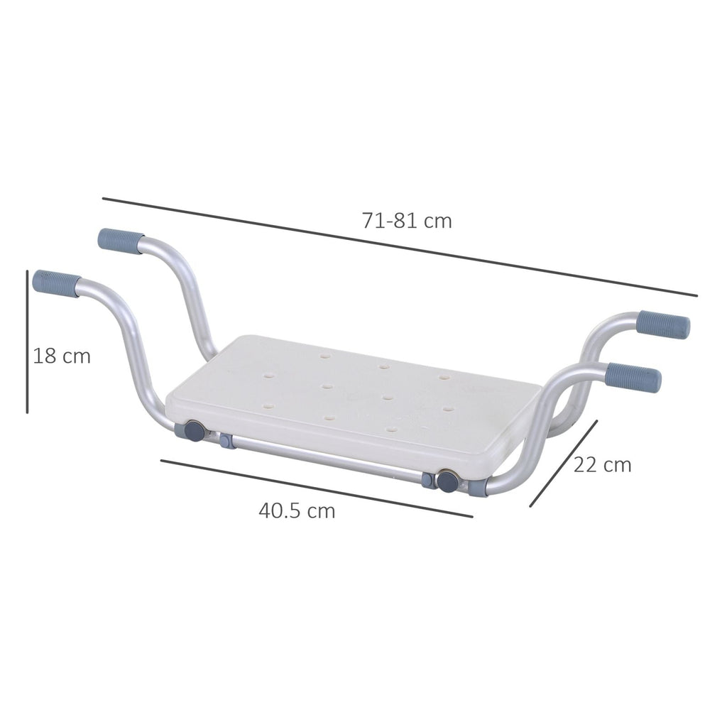 Easycomfort Sedile per Vasca in Lega di Alluminio e Plastica, Sgabello per Vasca da Bagno Larghezza Regolabile 73-83cm, Max. Carico 150kg