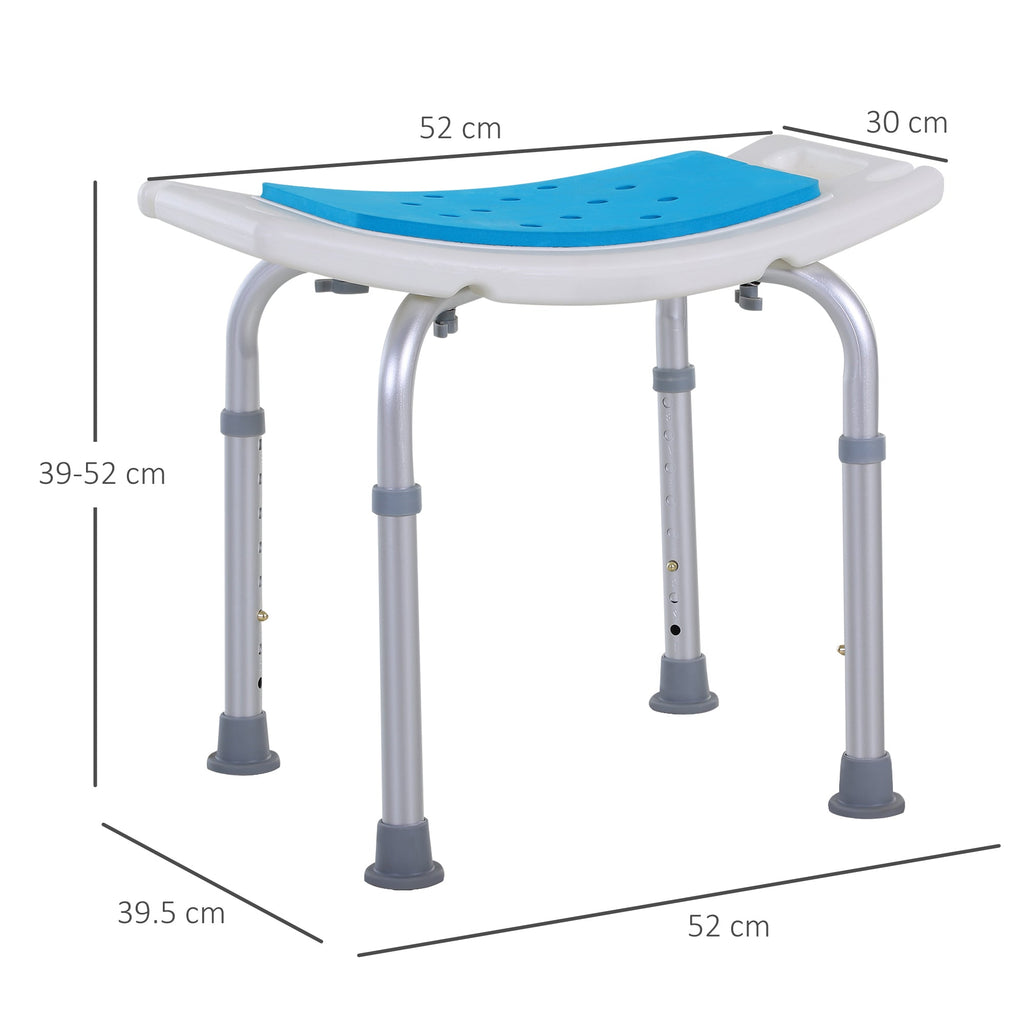 Easycomfort Sgabello per Doccia da Bagno in Lega di Alluminio e Plastica Antiscivolo, Altezza Regolabile 6 Livelli 39-52cm