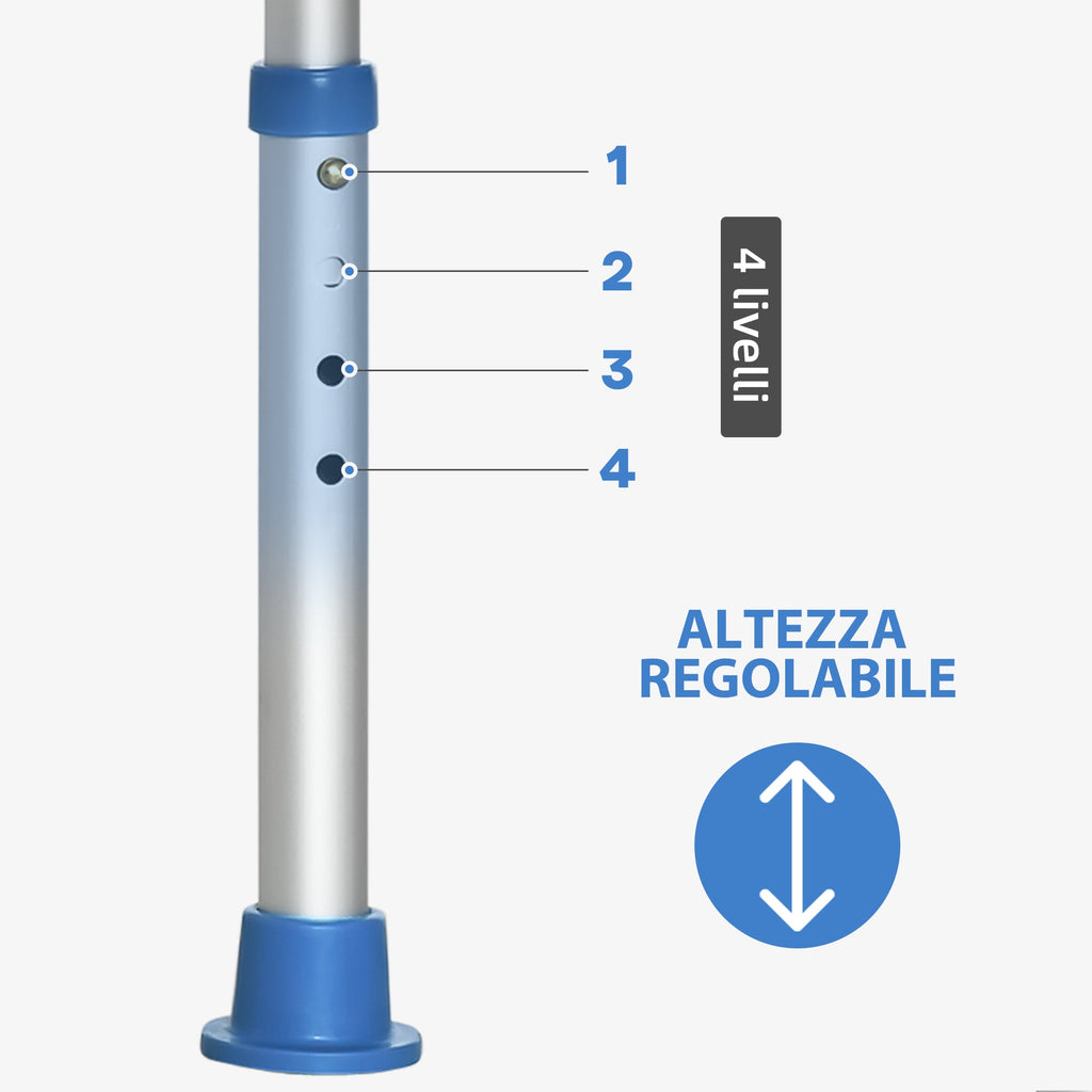 Easycomfort Sgabello per Doccia in Alluminio with Altezza Regolabile e Piedini Antiscivolo a Ventosa, Blu