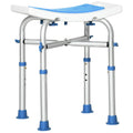 Easycomfort Sgabello per Doccia in Alluminio with Altezza Regolabile e Piedini Antiscivolo a Ventosa, Blu