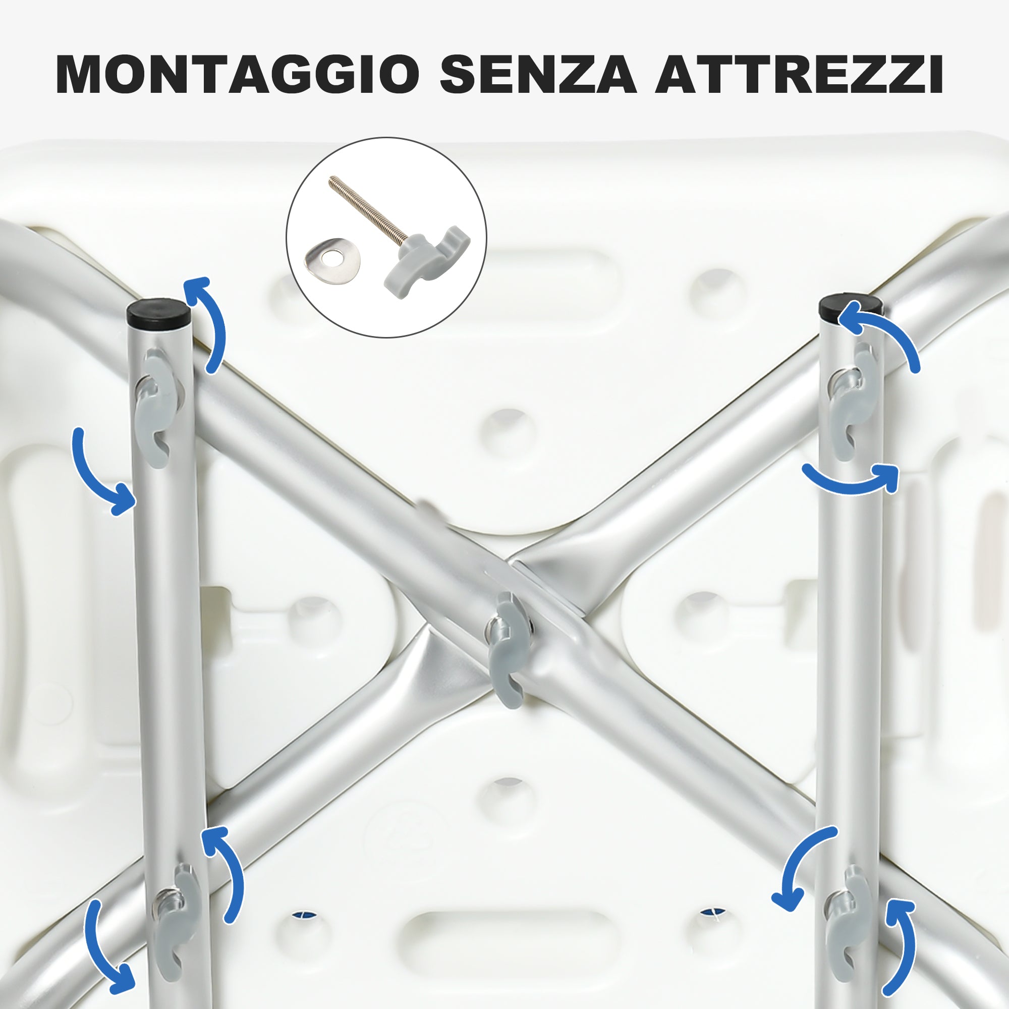 Easycomfort Sedia per Doccia with Imbottitura e Altezza Regolabile, Braccioli e Piedini a Ventosa