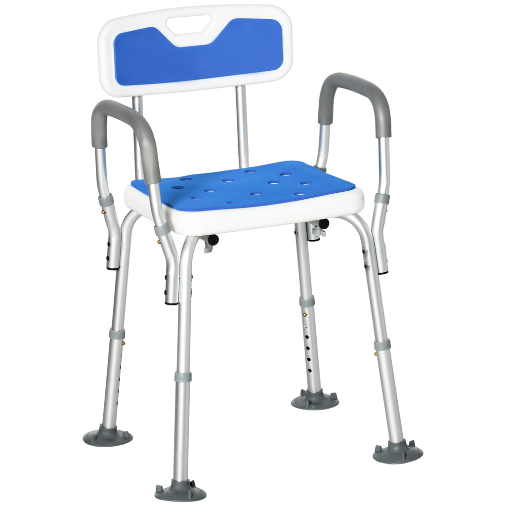 Easycomfort Sedia per Doccia with Imbottitura e Altezza Regolabile, Braccioli e Piedini a Ventosa