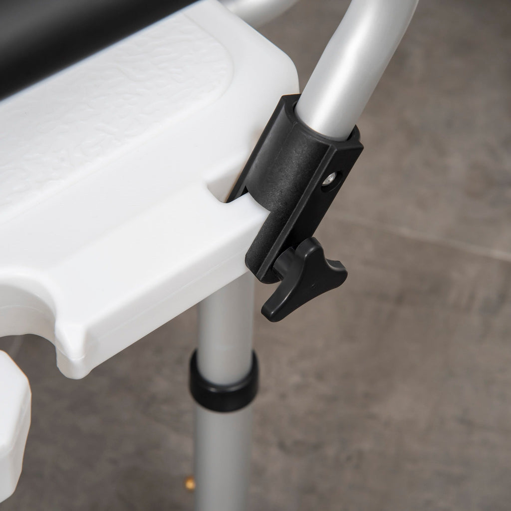 Easycomfort Sedia per doccia per Anziani, Disabili e Donne Incinte Imbottita with forma a U, 54x52x70-82cm, white