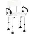 Easycomfort Sedia per doccia per Anziani, Disabili e Donne Incinte Imbottita with forma a U, 54x52x70-82cm, white