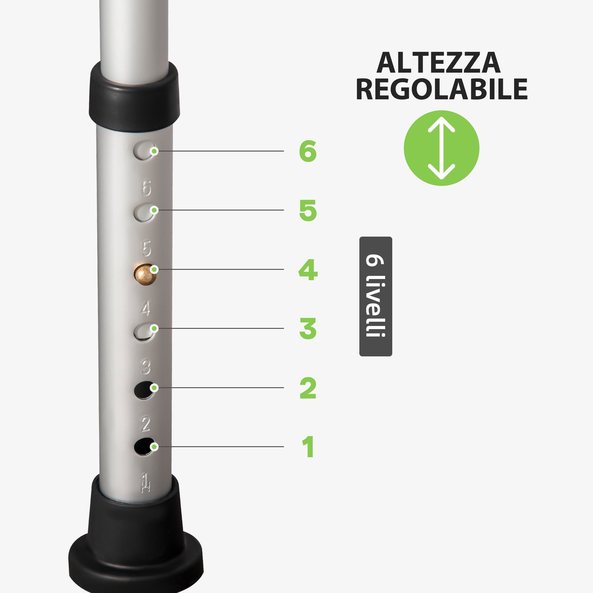 Easycomfort Sedia per Doccia in Alluminio ed EVA with Altezza Regolabile su 6 Livelli e Schienale Ricurvo, 51.5x49.5x68.5-81 cm