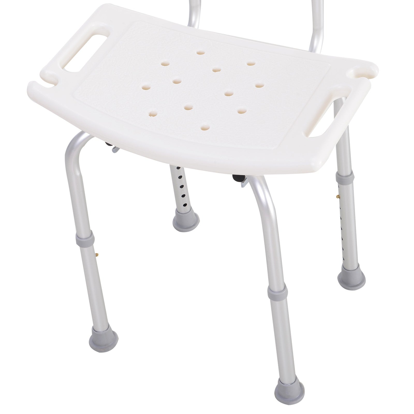 Easycomfort Sedile da doccia with schienale Ausilio da vasca, Sedia Doccia Altezza Regolabile 8 Posizioni Antiscivolo