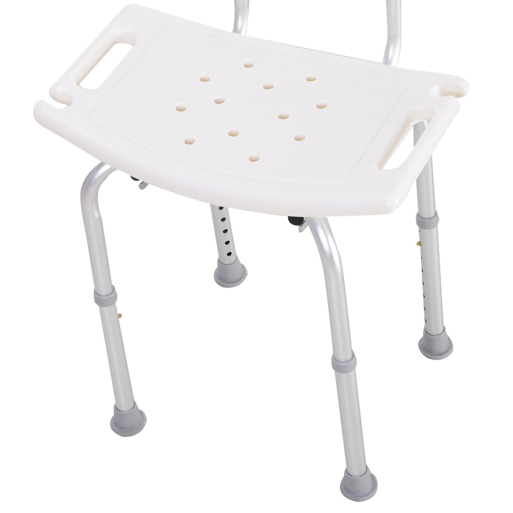 Easycomfort Sedile da doccia with schienale Ausilio da vasca, Sedia Doccia Altezza Regolabile 8 Posizioni Antiscivolo