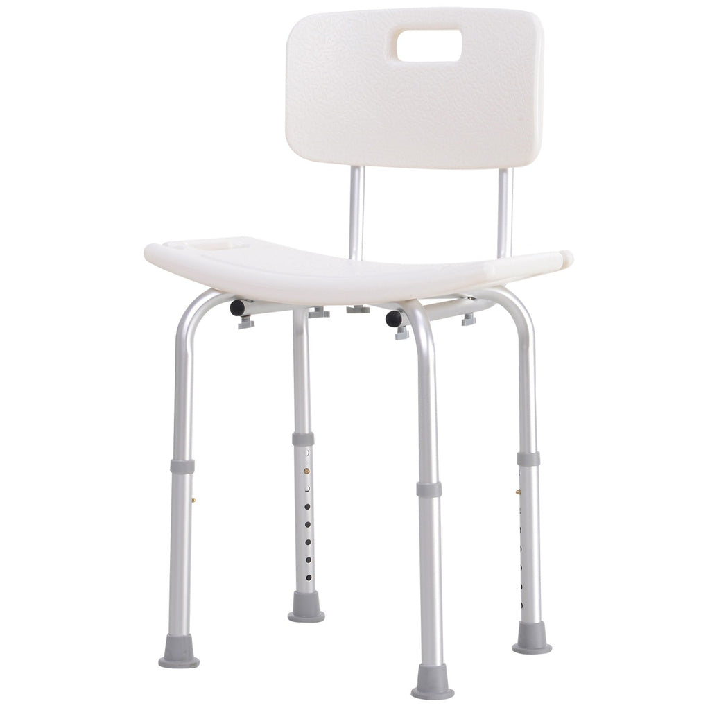 Easycomfort Sedile da doccia with schienale Ausilio da vasca, Sedia Doccia Altezza Regolabile 8 Posizioni Antiscivolo