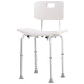 Easycomfort Sedile da doccia with schienale Ausilio da vasca, Sedia Doccia Altezza Regolabile 8 Posizioni Antiscivolo