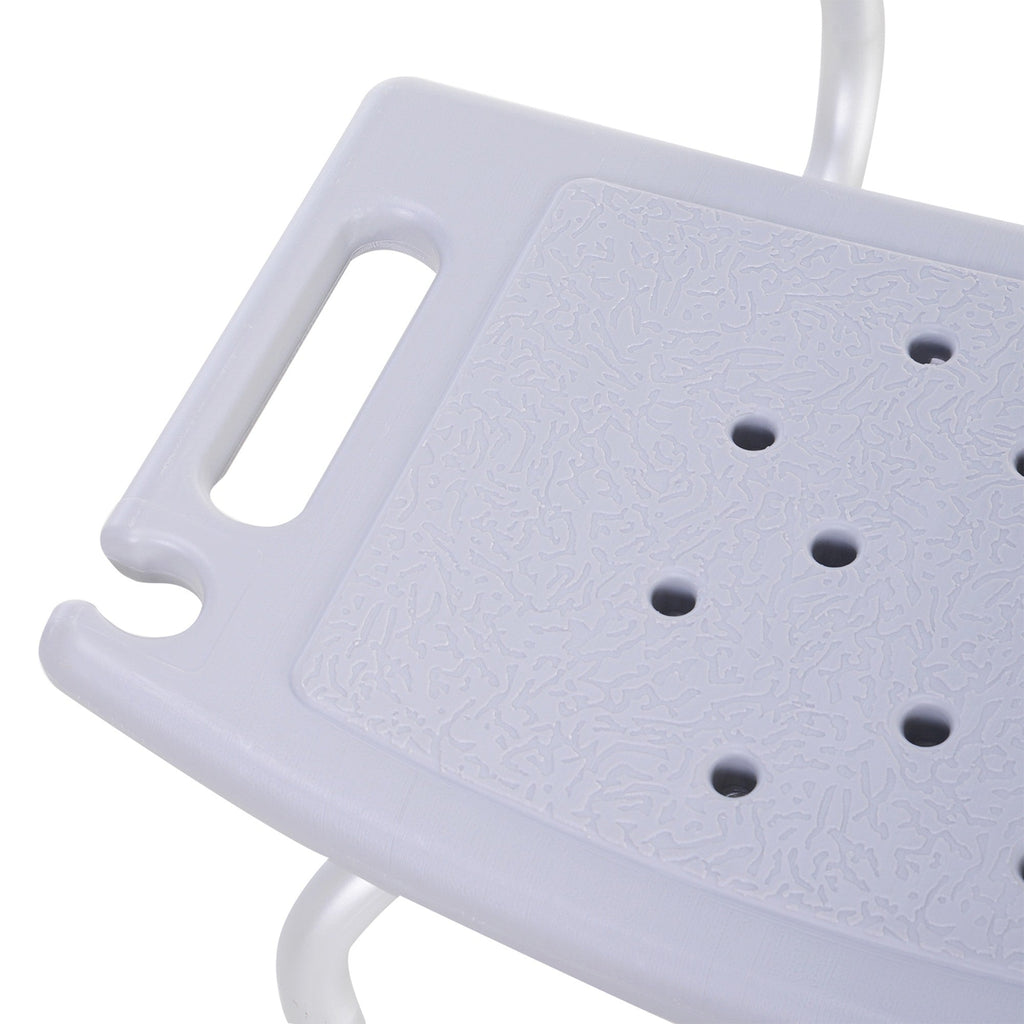 Easycomfort Sedia da Doccia per Bagno in Alluminio e Plastica Altezza Regolabile 8 Livelli 71-88cm Piedini Antiscivolo
