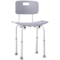 Easycomfort Sedia da Doccia per Bagno in Alluminio e Plastica Altezza Regolabile 8 Livelli 71-88cm Piedini Antiscivolo