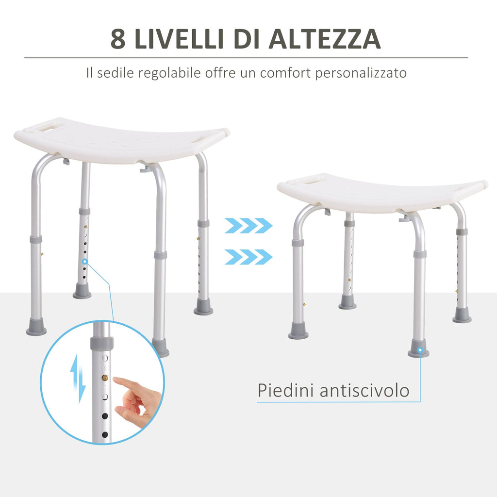 Easycomfort Sgabello Sedile Sedia per Doccia Bagno, Antiscivolo, Altezza Regolabile