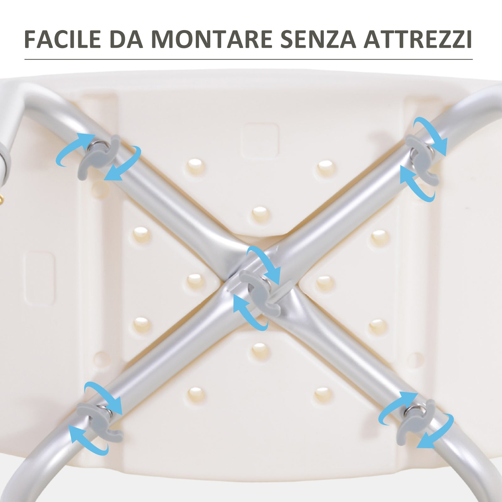 Easycomfort Sgabello Sedile Sedia per Doccia Bagno, Antiscivolo, Altezza Regolabile