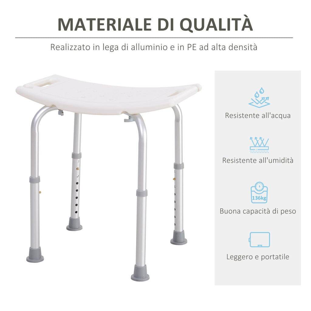 Easycomfort Sgabello Sedile Sedia per Doccia Bagno, Antiscivolo, Altezza Regolabile