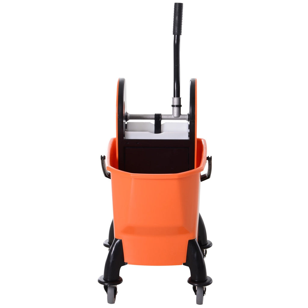 Easycomfort Carrello delle Pulizie Professionale Capacità 26L Strizzatore Rimovibile with Ruote 44 × 36 × 90cm Arancione