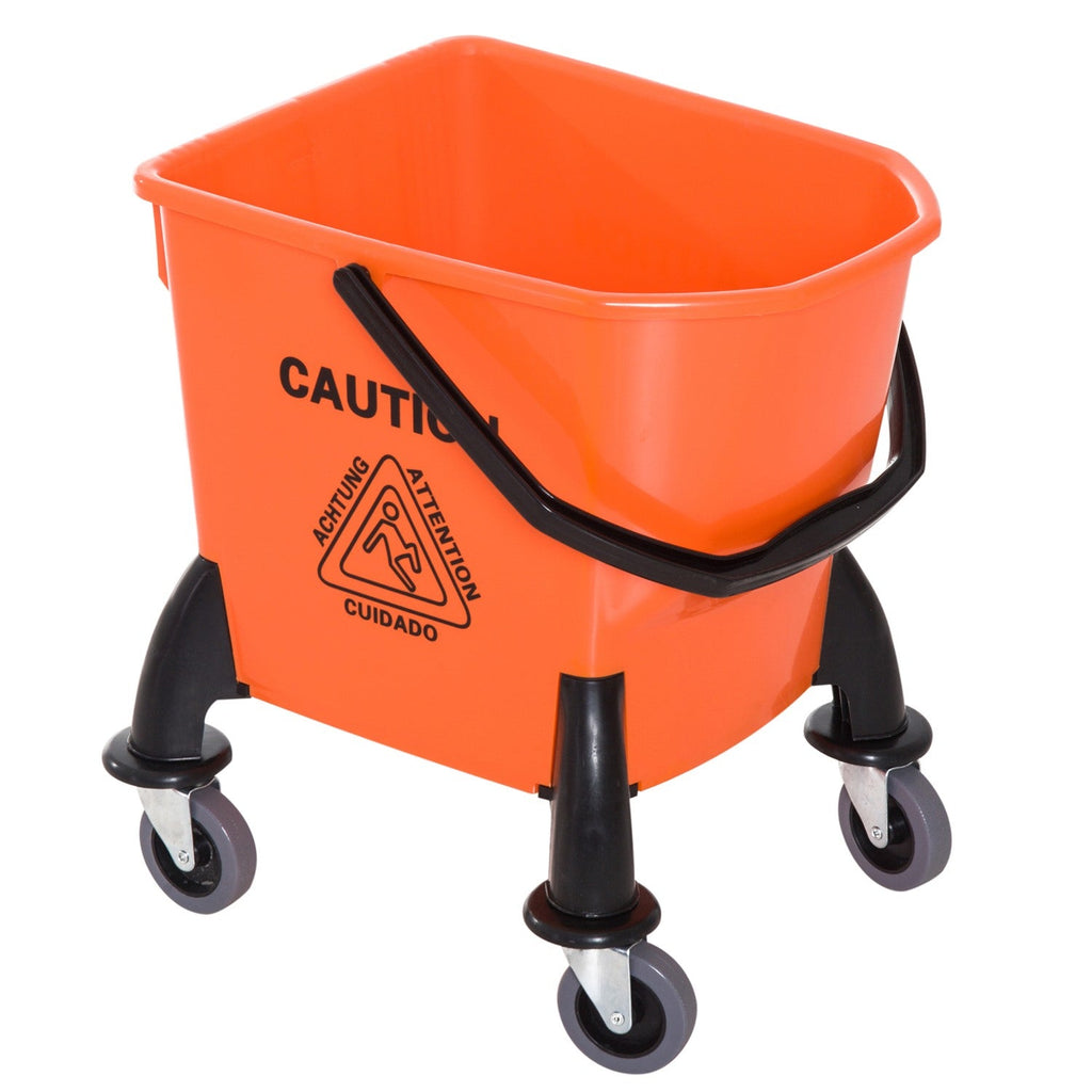 Easycomfort Carrello delle Pulizie Professionale Capacità 26L Strizzatore Rimovibile with Ruote 44 × 36 × 90cm Arancione