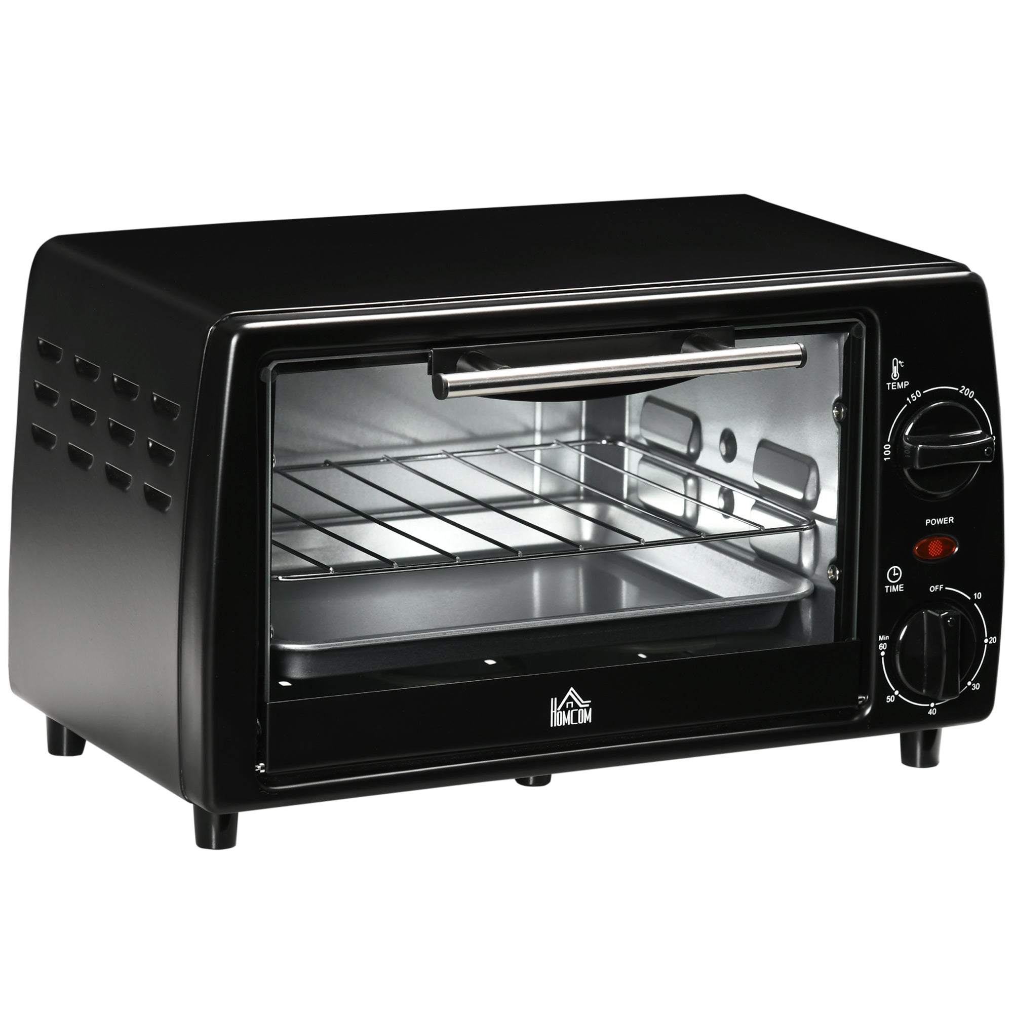 Easycomfort Fornetto Elettrico 10L da 750W with Temperatura Regolabile e Timer, 36.5x26x22 cm, black