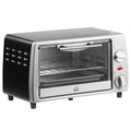 Easycomfort Fornetto Elettrico 10L Temperatura Regolabile e Timer, Griglia e Teglia Incluse, 750W, 36.5x26x22cm, Argento black