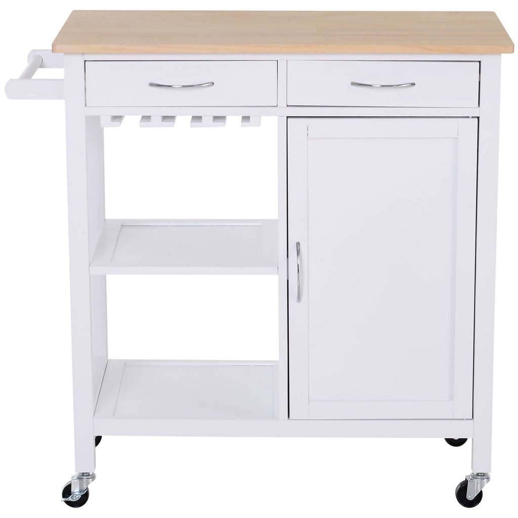Easycomfort Carrello da Cucina Classico with Cassetti e Ruote in Legno Salvaspazio 89x40x84cm