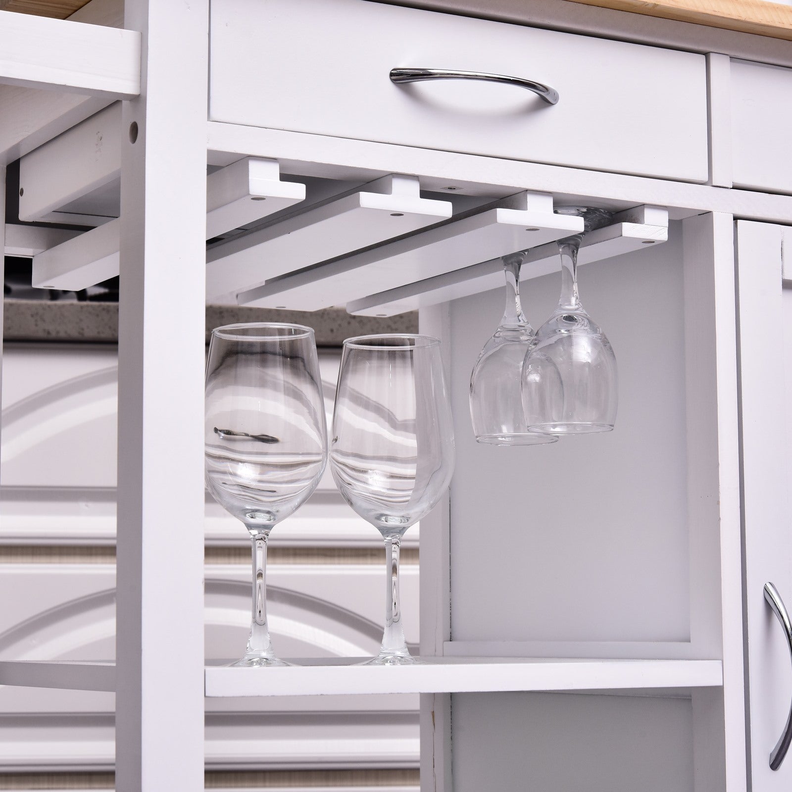 Easycomfort Carrello da Cucina Classico with Cassetti e Ruote in Legno Salvaspazio 89x40x84cm