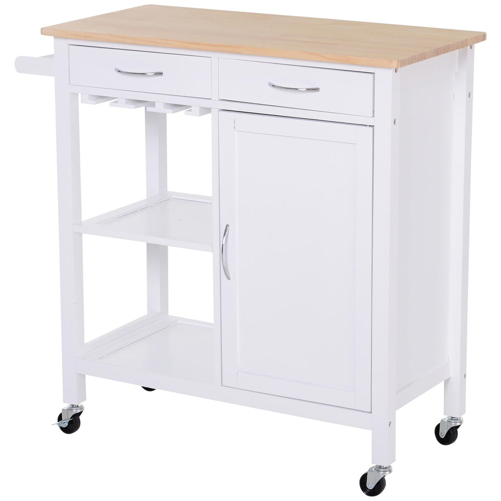 Easycomfort Carrello da Cucina Classico with Cassetti e Ruote in Legno Salvaspazio 89x40x84cm