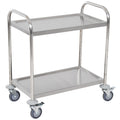 Easycomfort Carrello da Cucina 2 Ripiani with Ruote in Acciaio Inox 71x41x81cm, Argento