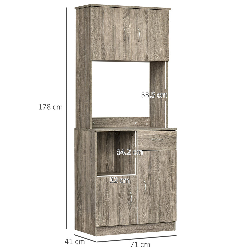 Easycomfort Credenza Moderna per Cucina o Sala da Pranzo, Mobile Buffet with Armadietti e Cassetti in Legno, Grigio, 71x41x178cm