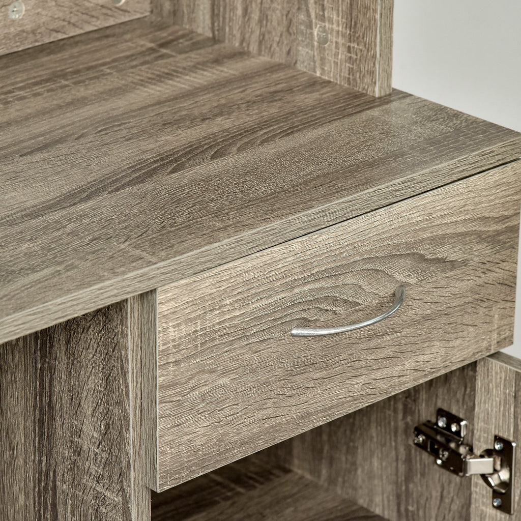 Easycomfort Credenza Moderna per Cucina o Sala da Pranzo, Mobile Buffet with Armadietti e Cassetti in Legno, Grigio, 71x41x178cm