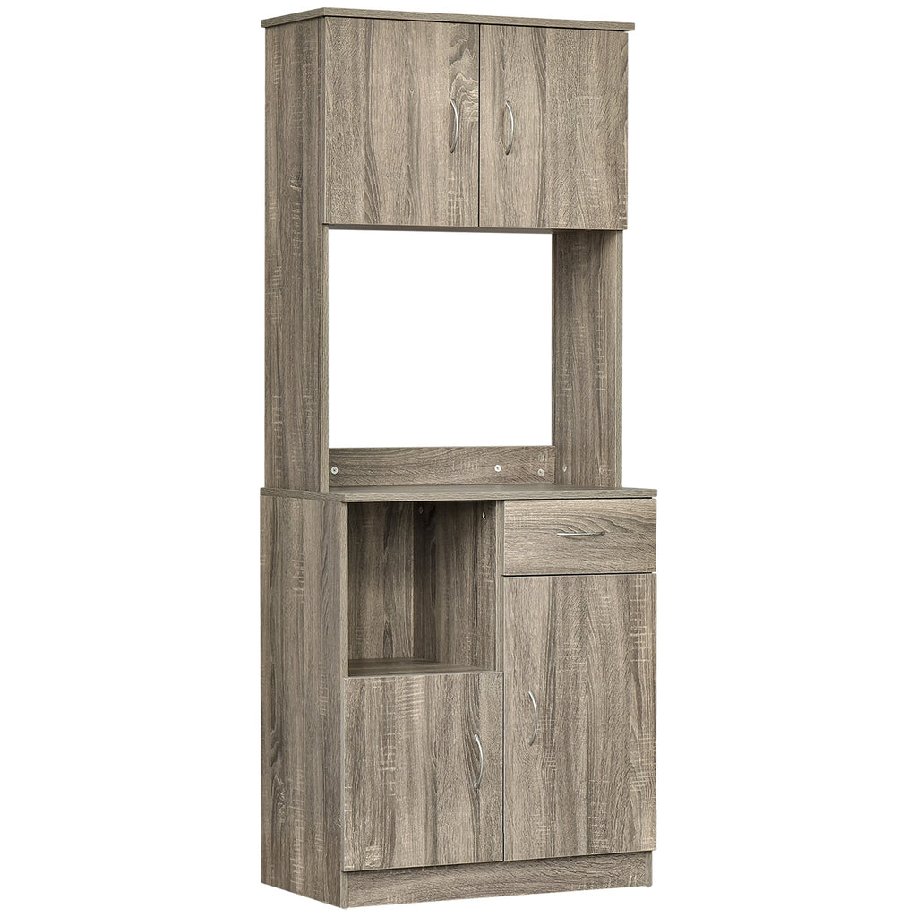 Easycomfort Credenza Moderna per Cucina o Sala da Pranzo, Mobile Buffet with Armadietti e Cassetti in Legno, Grigio, 71x41x178cm
