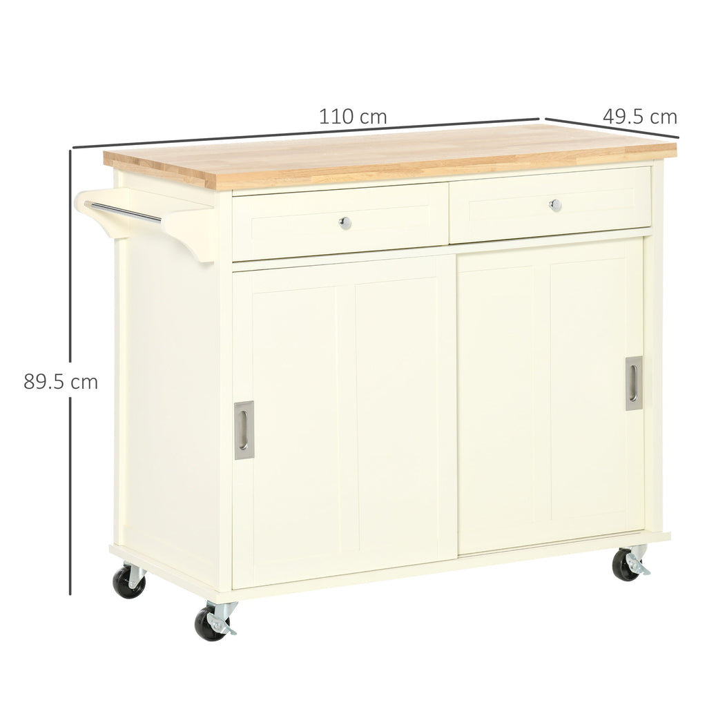EasyComfort Keukenwagen met laden en handdoekhouder 110x49.5x89.5 cm