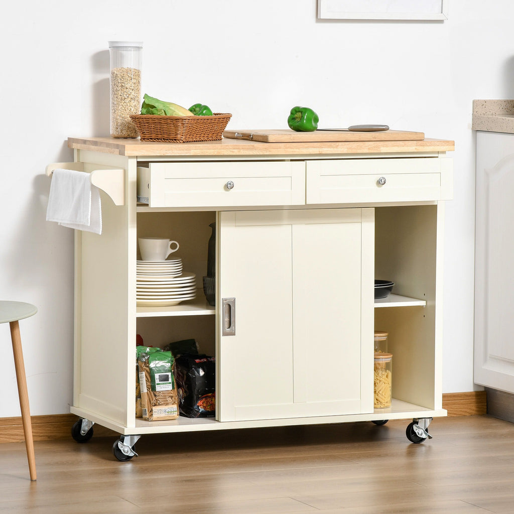 EasyComfort Keukenwagen met laden en handdoekhouder 110x49.5x89.5 cm