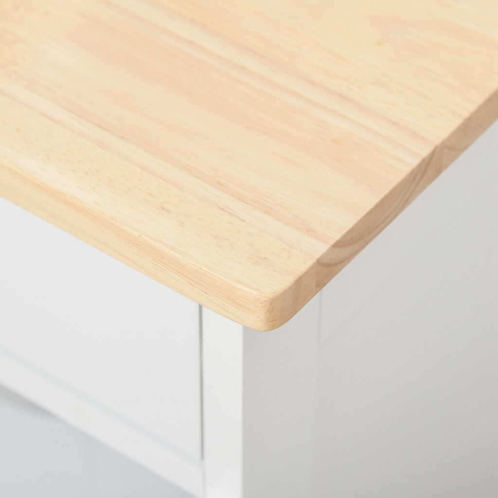 Easycomfort Carrello Portavivande, Carrellino per Cucina in Legno white with Portabottiglie 1 Cassetto e 3 Antine, 67x37x87cm