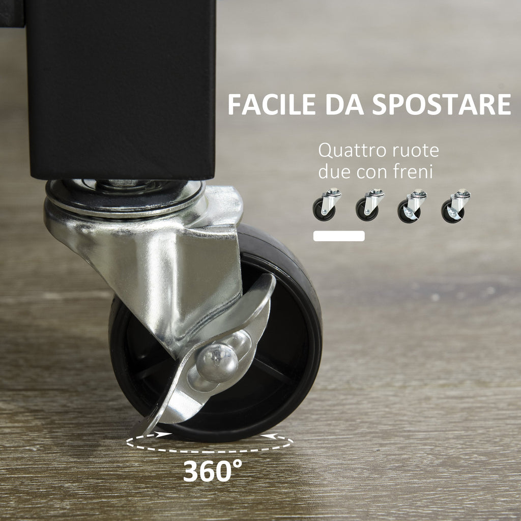 EasyComfort Carrello da Cucina Portavivande with Ruote, Legno Truciolato, 60x50x84.5cm, Marrone