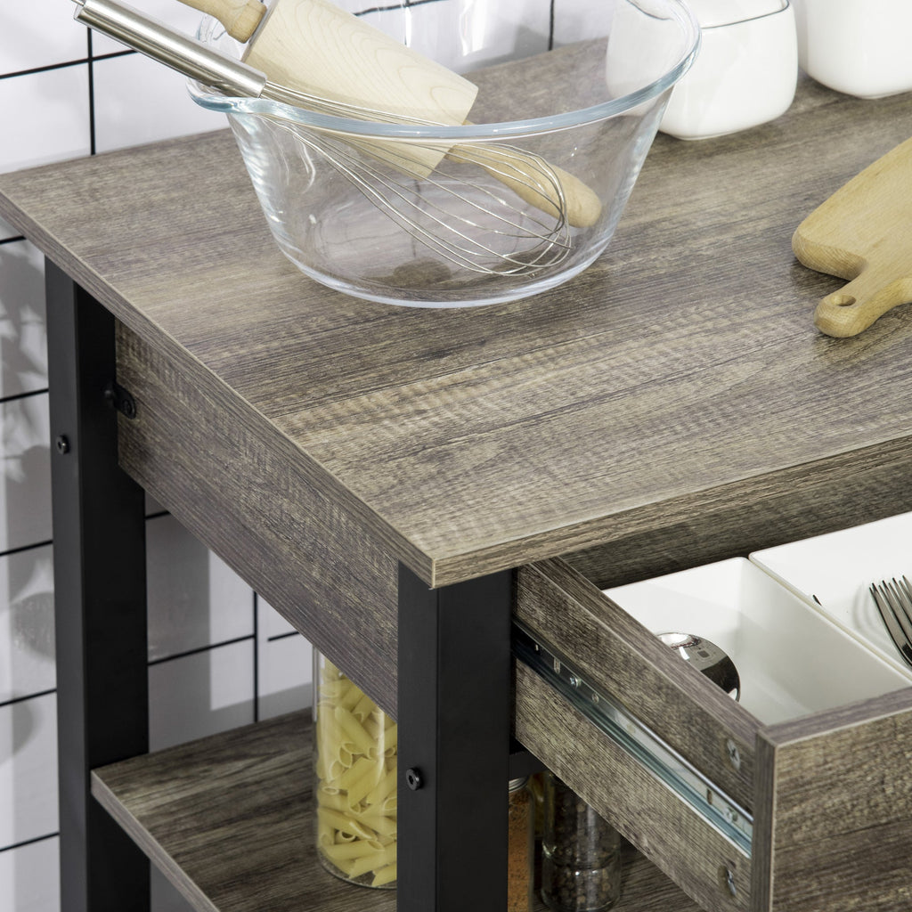EasyComfort Carrello da Cucina Portavivande with Ruote, Legno Truciolato, 60x50x84.5cm, Marrone