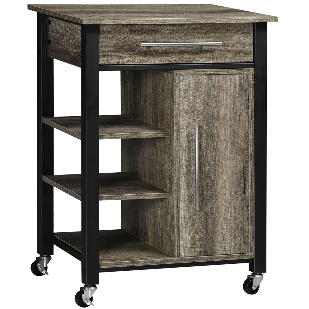 EasyComfort Carrello da Cucina Portavivande with Ruote, Legno Truciolato, 60x50x84.5cm, Marrone