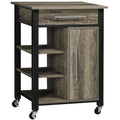 EasyComfort Carrello da Cucina Portavivande with Ruote, Legno Truciolato, 60x50x84.5cm, Marrone