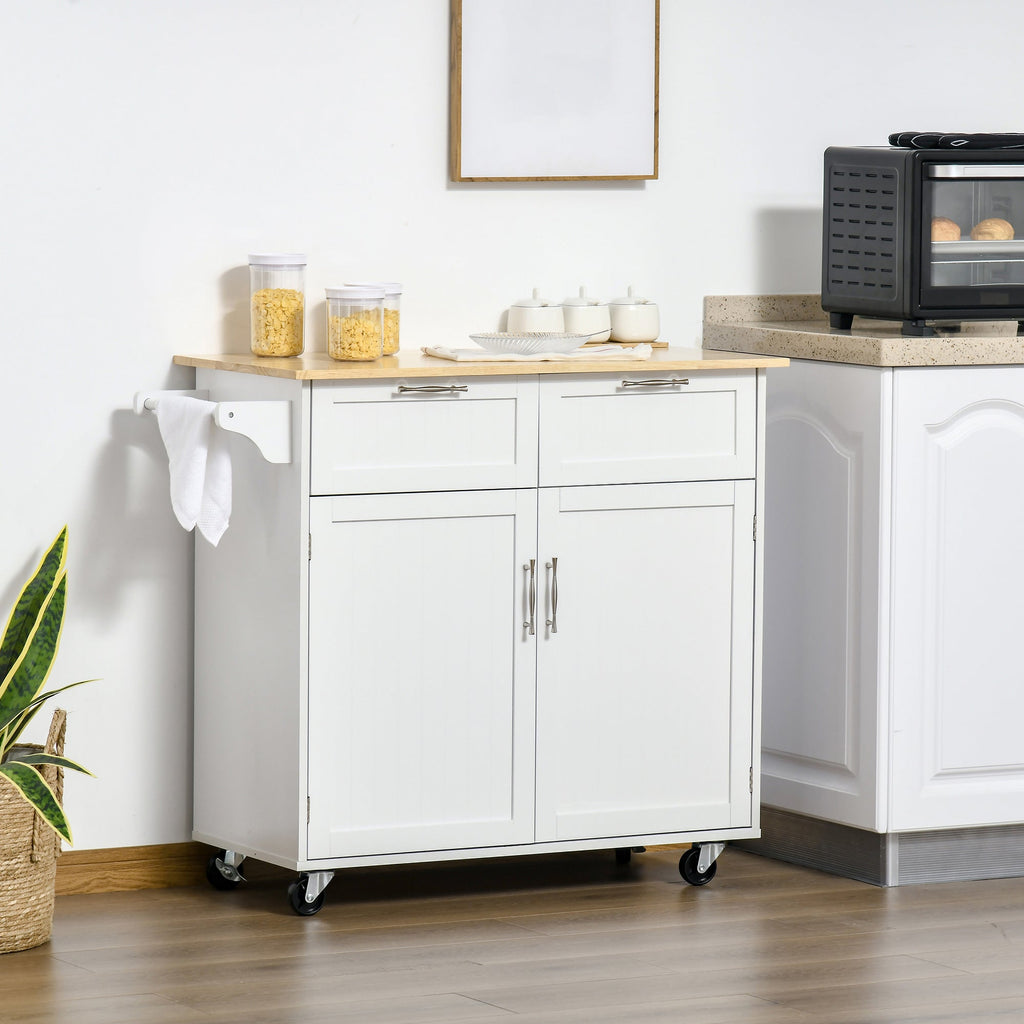 EasyComfort keukentrolley met 2 lades 104x46x91 cm - wit