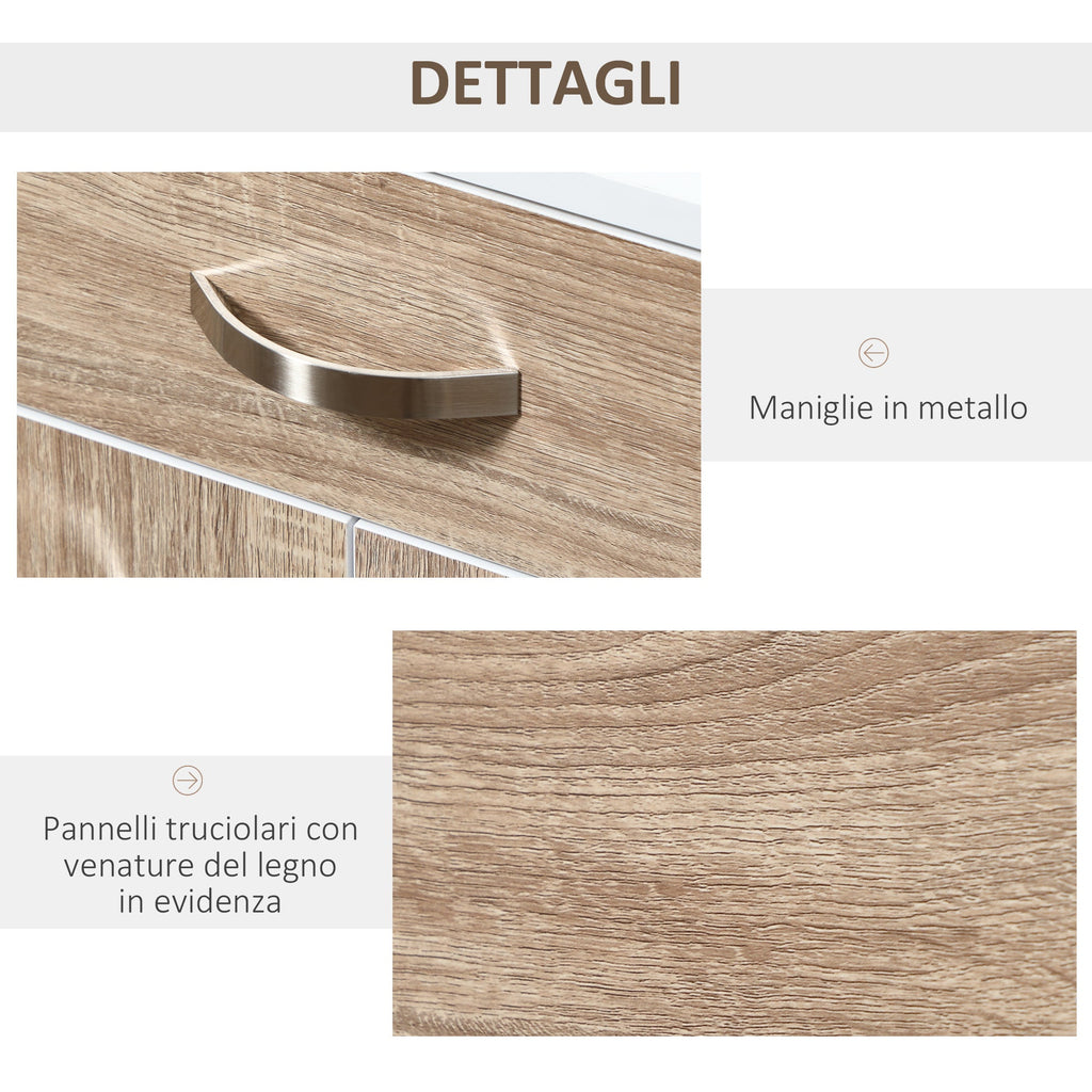 Easycomfort Carrello da Cucina Portavivande per Microonde with 4 Ruote, in Legno, 60x40x77cm - Rovere