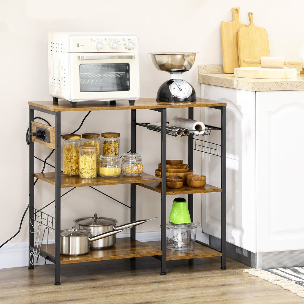 EasyComfort Keukenmeubel 3 planken met stopcontact & USB 90x40x83 cm