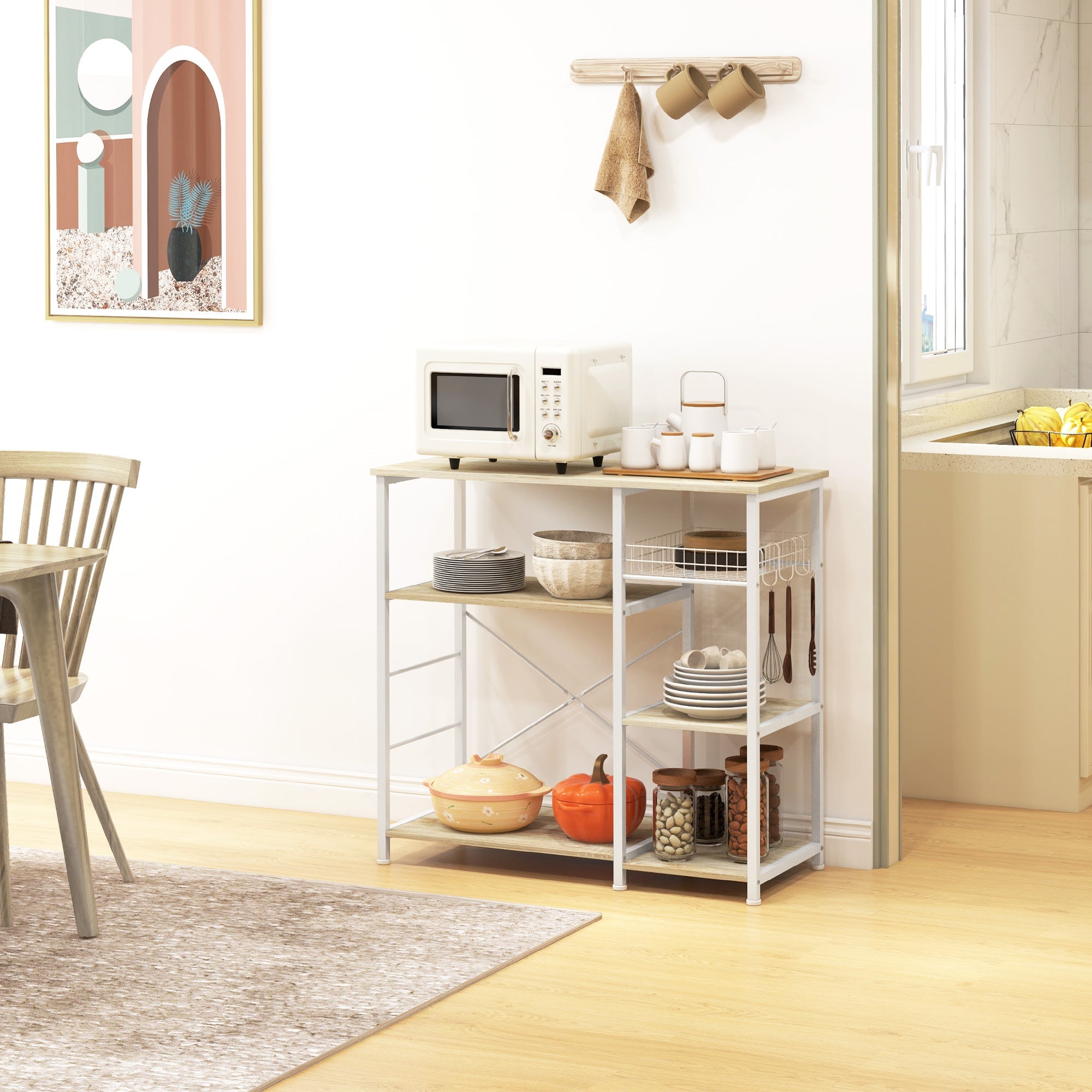 EasyComfort keukenkastje 4 planken 90x40x84,5 cm eik/wit