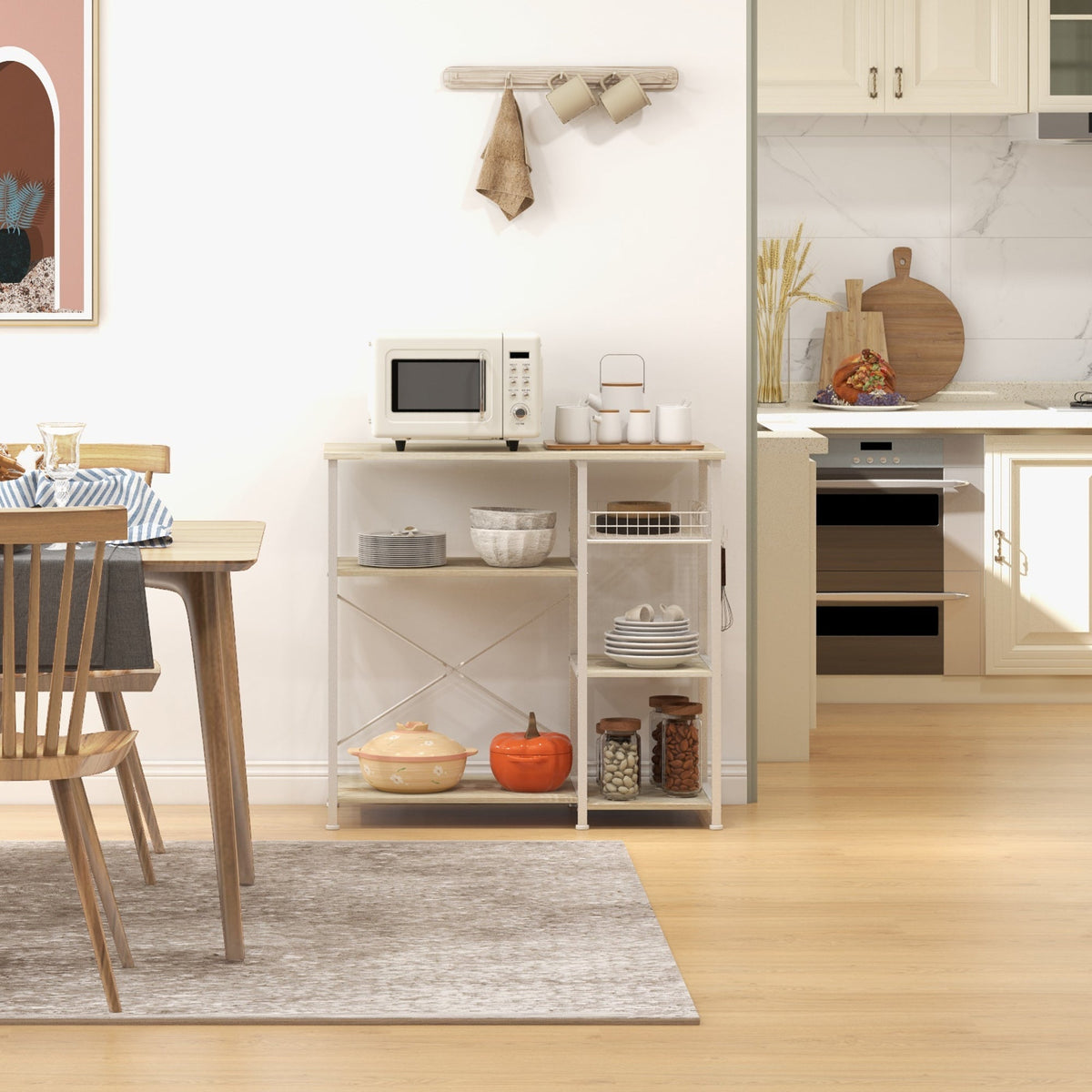 EasyComfort keukenkastje 4 planken 90x40x84,5 cm eik/wit