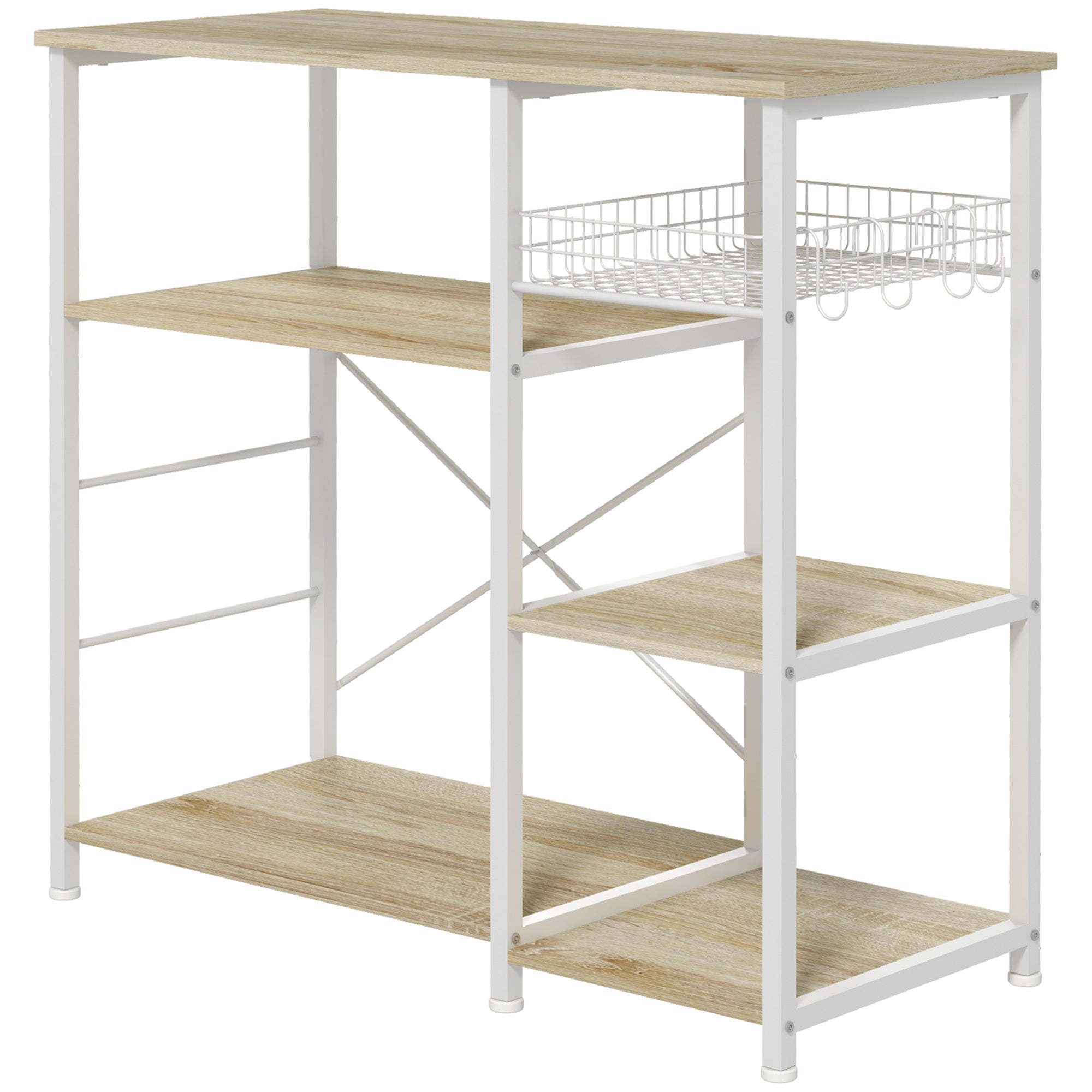 EasyComfort keukenkastje 4 planken eik/wit