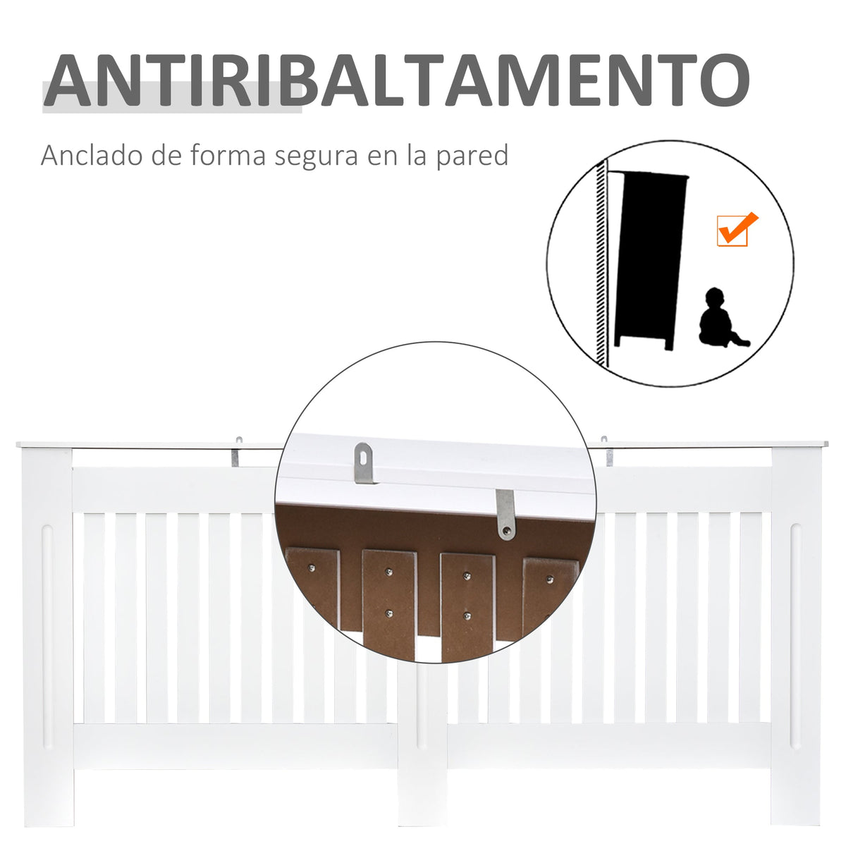EasyComfort radiatorombouw wit MDF 172 x 19 x 81 cm